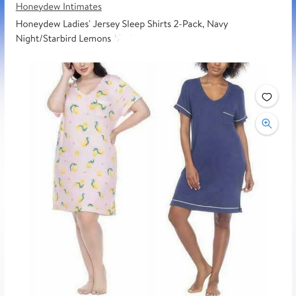NWT 2 Ladies Short Sleeve Sleep Shirts (2 pack) - size S